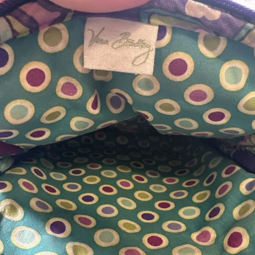 Vera Bradley Purple Floral Paisley Small Hipster Crossbody Purse~Snap/Zip